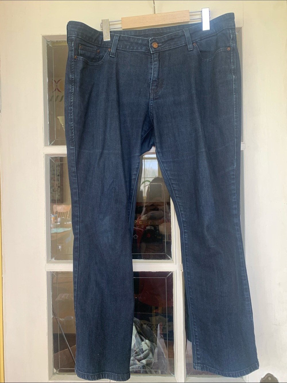 Levi’s 552 Mid Rise Straight Dark Wash Jeans Plus Size 14 Stretch